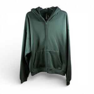 SKIMS NWT Cotton Fleece Classic Zip Up Hoodie in Spruce Size 2X